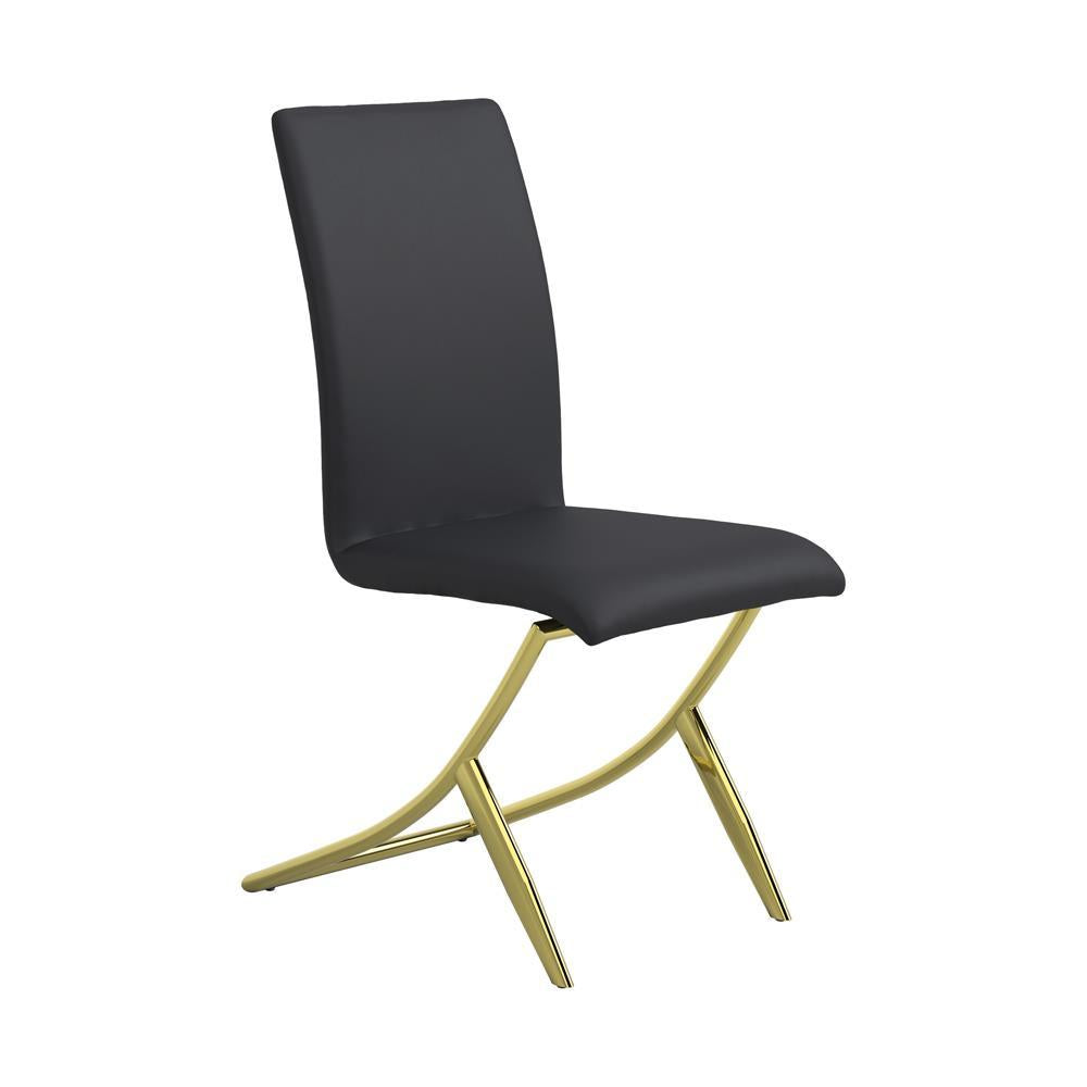 Carmelia Fauteuils d'appoint rembourrés, noir (lot de 4)