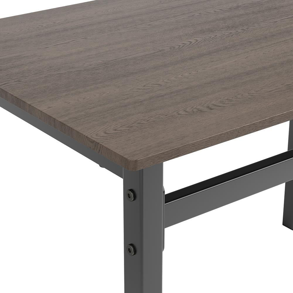Lana Ensemble de table à manger rectangulaire 5 pièces, brun foncé et noir mat
