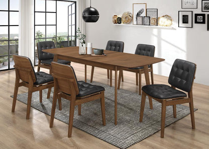 Chaises de bar avec dossier capitonné Redbridge, en noyer naturel et noir (lot de 2)