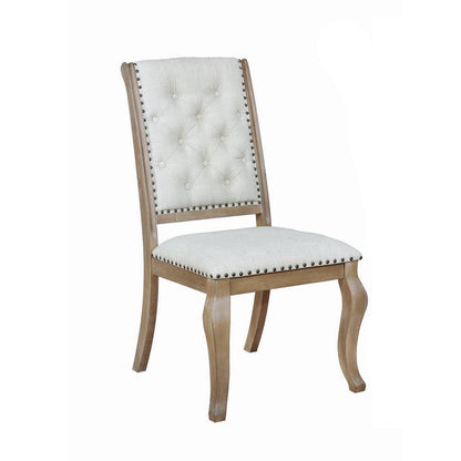 Fauteuils d'appoint capitonnés Brockway, crème et brun clair (lot de 2)