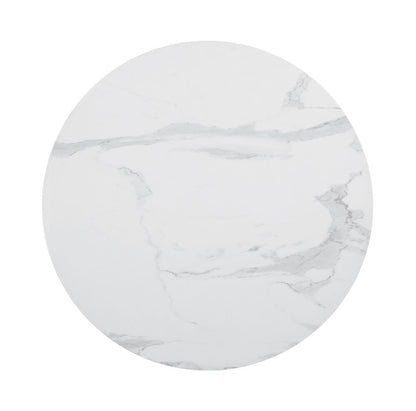 Table de salle à manger ronde sur pied Arkell de 76 cm (30 pouces) blanche
