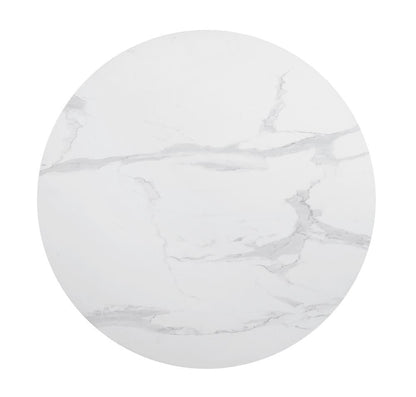 Table de salle à manger ronde sur pied Arkell de 40 pouces, blanche