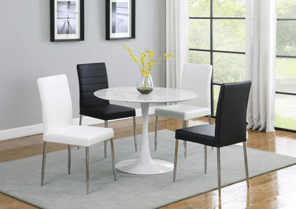 Chaises de salle à manger rembourrées Maston, blanches (lot de 4)