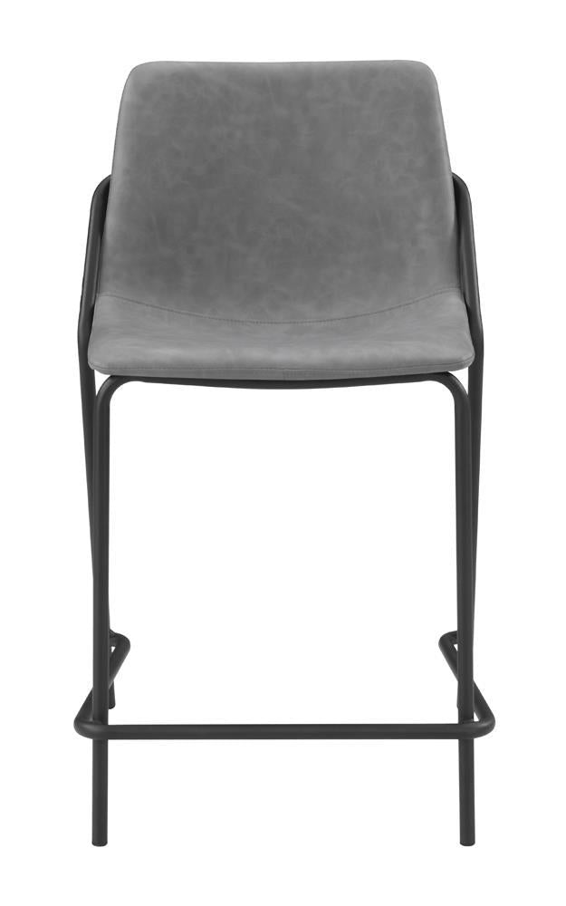 Tabourets de comptoir à dossier plein et pieds rembourrés Earnest, gris et noir (lot de 2)