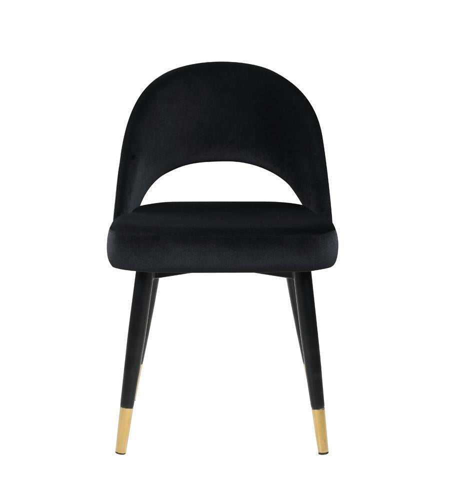 Chaises de salle à manger rembourrées avec dossier incurvé Lindsey, noires (lot de 2)
