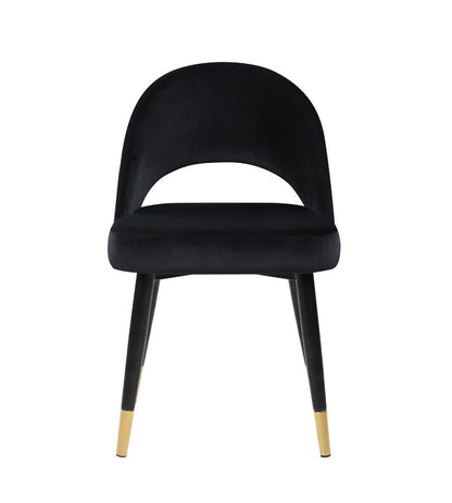 Chaises de salle à manger rembourrées avec dossier incurvé Lindsey, noires (lot de 2)
