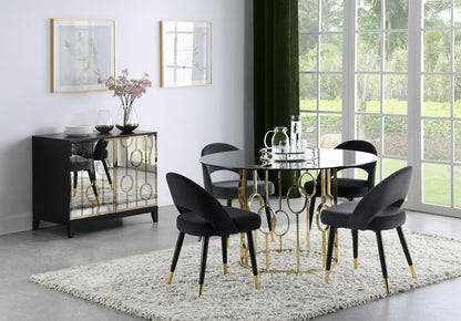 Chaises de salle à manger rembourrées avec dossier incurvé Lindsey, noires (lot de 2)