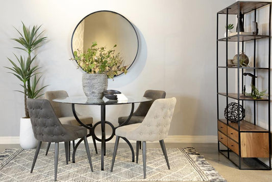 Chaises de salle à manger rembourrées Cosmo avec dossier incurvé (lot de 2)