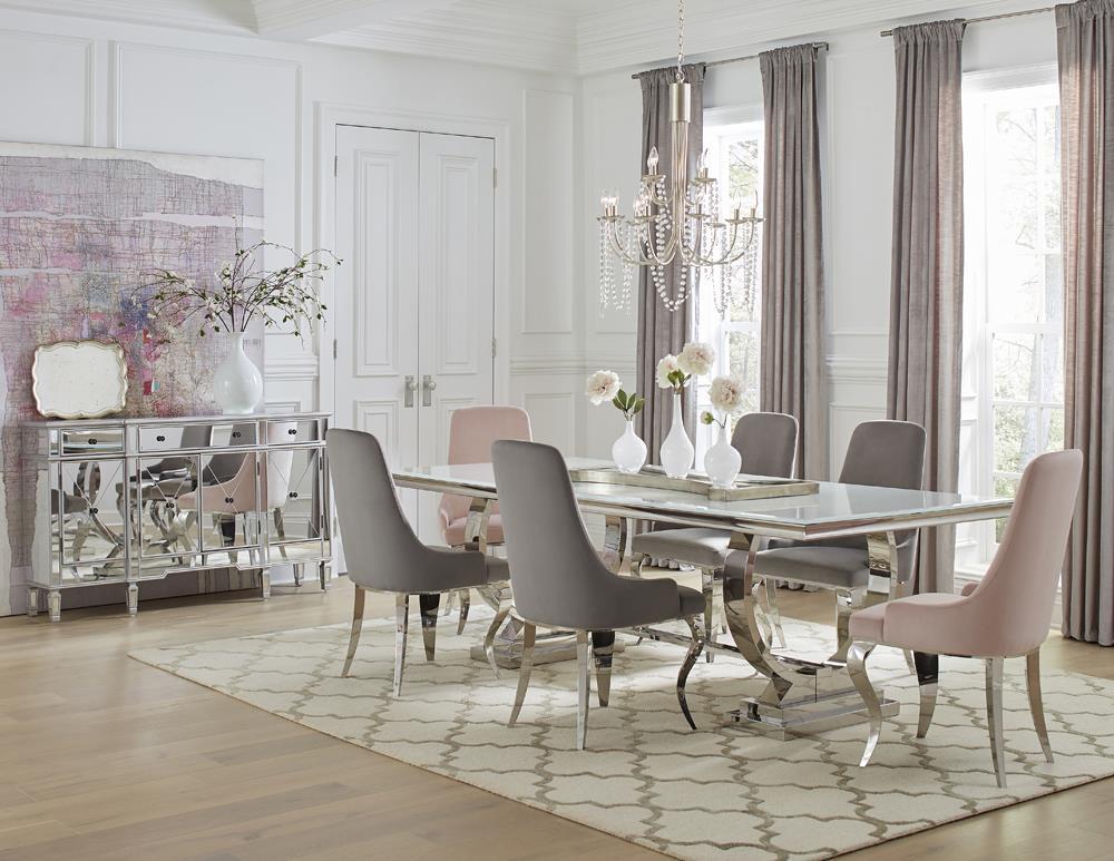Chaises de salle à manger rembourrées avec accoudoirs partiels Antoine (lot de 2)