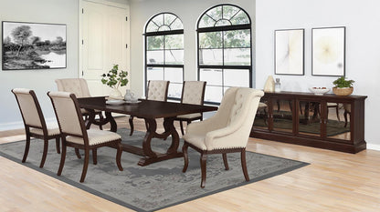 Fauteuils à accoudoirs capitonnés Brockway, crème et Java antique (lot de 2)