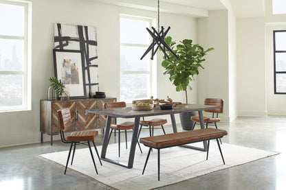 Fauteuils d'appoint rembourrés Misty, couleur camel et noir (lot de 2)
