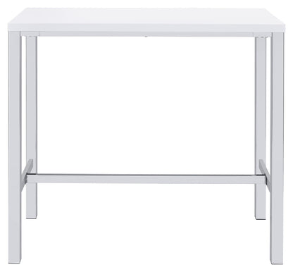 Ensemble de bar 5 pièces Natividad, blanc brillant et chrome.