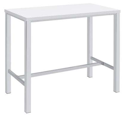 Ensemble de bar 5 pièces Natividad, blanc brillant et chrome.
