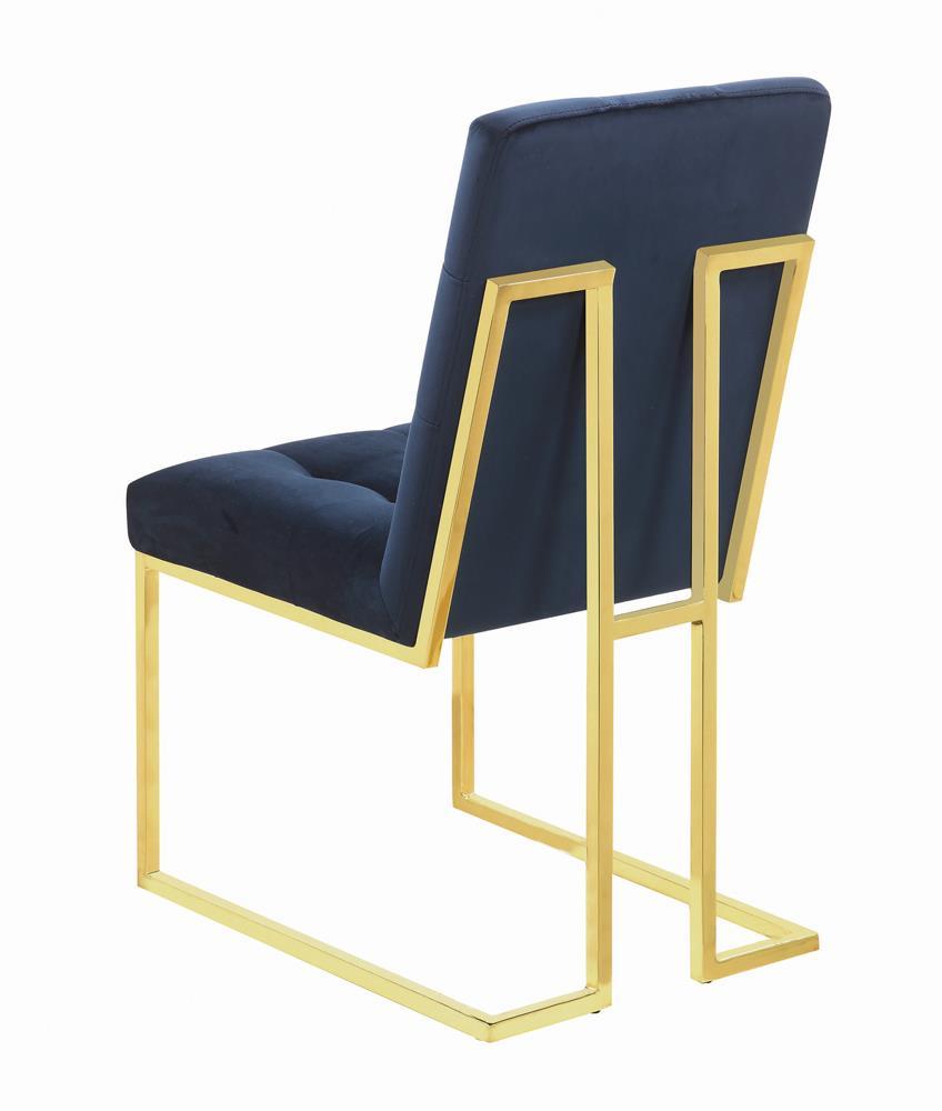 Chaises d'appoint Cisco à dossier capitonné, bleu encre (lot de 2)