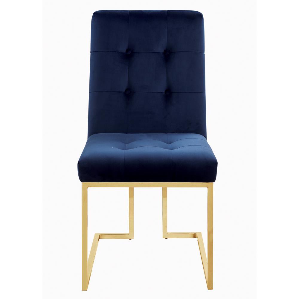 Chaises d'appoint Cisco à dossier capitonné, bleu encre (lot de 2)