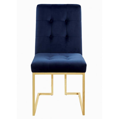 Chaises d'appoint Cisco à dossier capitonné, bleu encre (lot de 2)