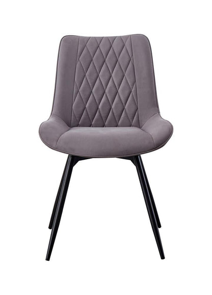 Diggs Chaises de salle à manger pivotantes capitonnées en tissu, gris et gris anthracite (lot de 2)