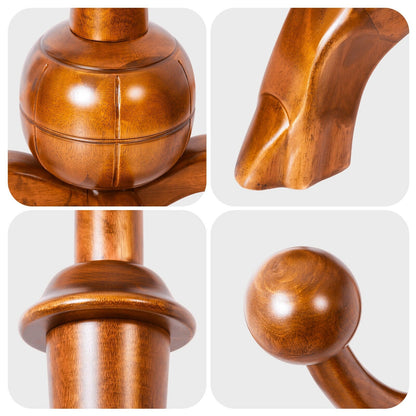 Porte-manteau sur pied en bois de caoutchouc imitation branche d'arbre avec 8 crochets - 62,2 cm L x 179,5 cm H