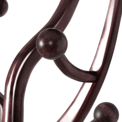 Porte-manteau sur pied en bois de caoutchouc imitation branche d'arbre avec 8 crochets - 62,2 cm L x 179,5 cm H