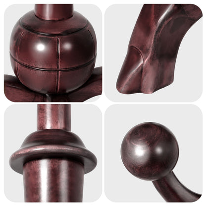 Porte-manteau sur pied en bois de caoutchouc imitation branche d'arbre avec 8 crochets - 62,2 cm L x 179,5 cm H