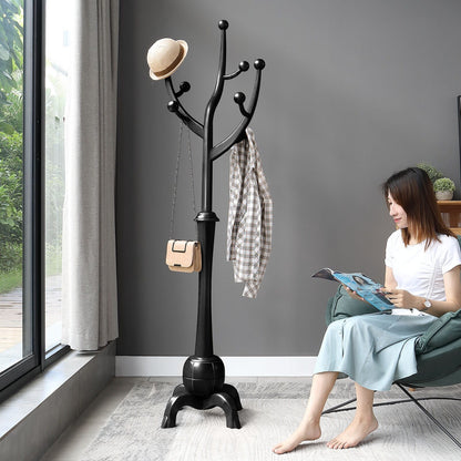 Porte-manteau sur pied en bois de caoutchouc imitation branche d'arbre avec 8 crochets - 62,2 cm L x 179,5 cm H