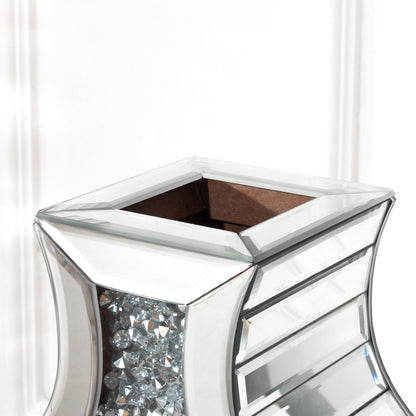 Grand vase de sol en verre concassé et décoré de diamants