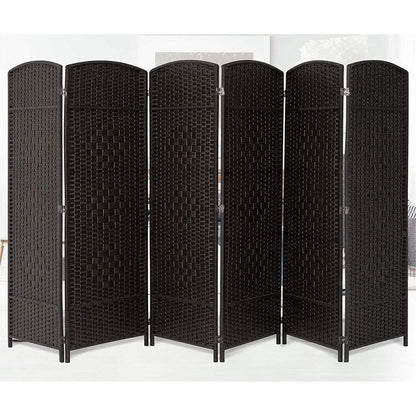 Paravent pliable, séparateur de pièce, hauteur 6 pieds, fibre tressée, écran de confidentialité autoportant