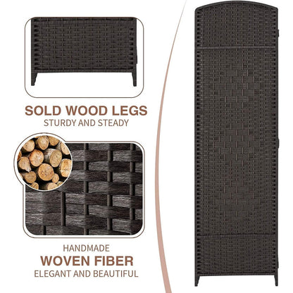 Paravent pliable, séparateur de pièce, hauteur 6 pieds, fibre tressée, écran de confidentialité autoportant