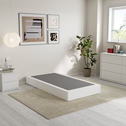 Ressort métallique à profil bas de 5 pouces, structure robuste avec revêtement gris.