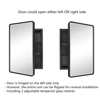 TEHOME Armoires à pharmacie de salle de bain encastrées en métal style farmhouse avec miroir