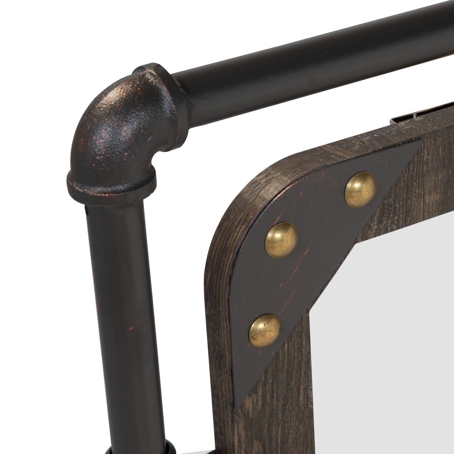 Miroir mural suspendu en métal Revo Industrial de 78 cm (31 pouces) de Furniture of America