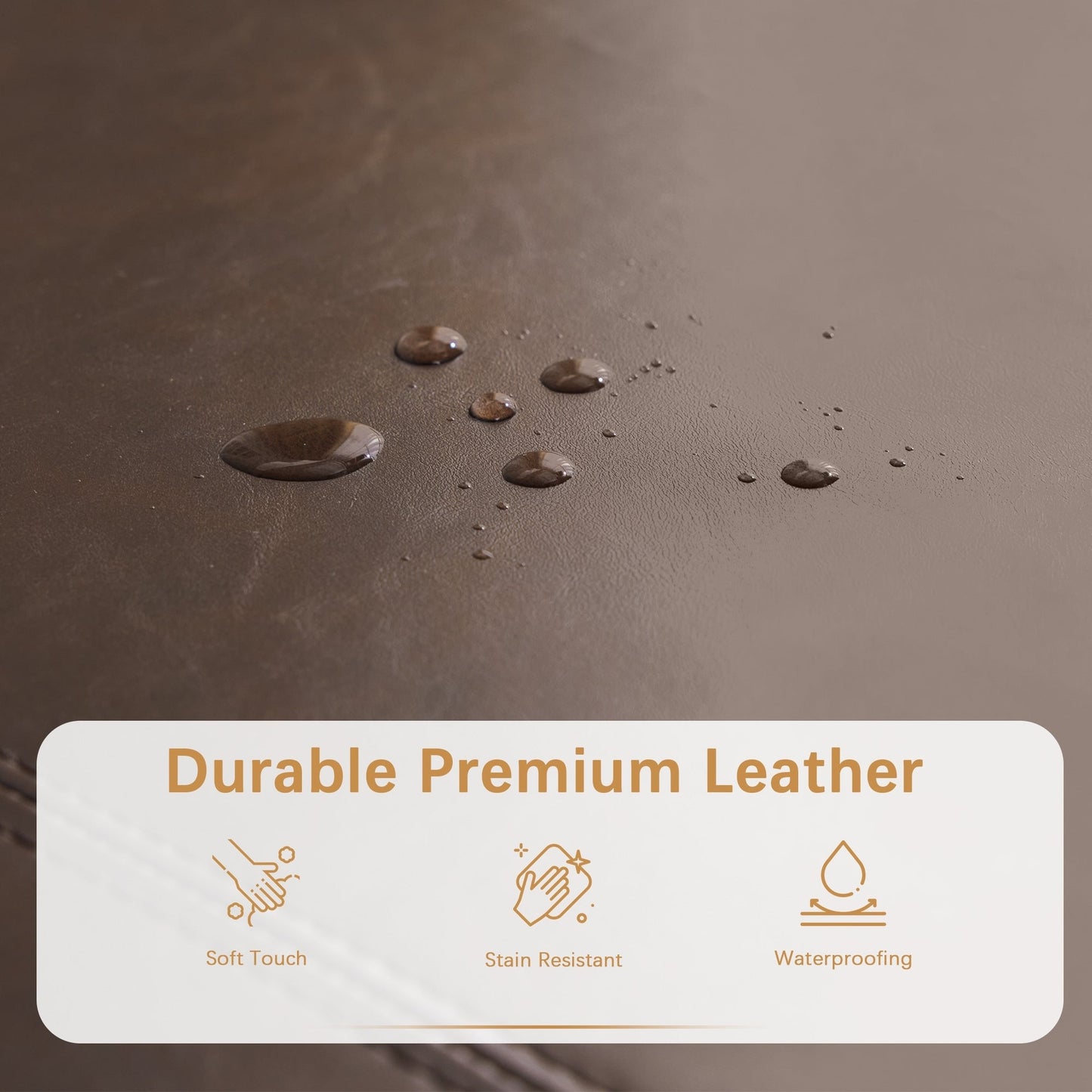 Ottoman rectangulaire de rangement recouvert de simili cuir - 50,3 x 17,50 x 18 pouces