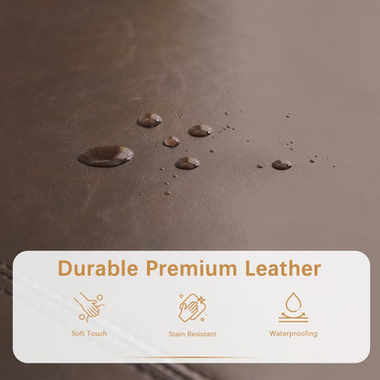 Ottoman rectangulaire de rangement recouvert de simili cuir - 50,3 x 17,50 x 18 pouces