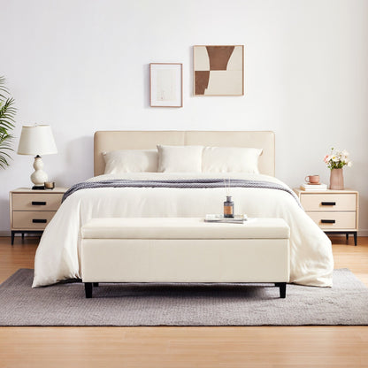 Ottoman rectangulaire de rangement recouvert de simili cuir - 50,3 x 17,50 x 18 pouces