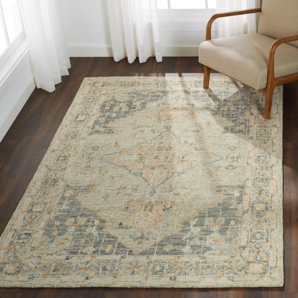 Tapis en laine à motifs mosaïques traditionnels, tissé à la main, de la marque Alexander Home