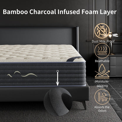 Matelas hybride double face SweDrea de 35 cm (14 po) de luxe – Fermeté moyenne/ferme avec les certifications CertiPUR-US, SGS et OEKO-TEX