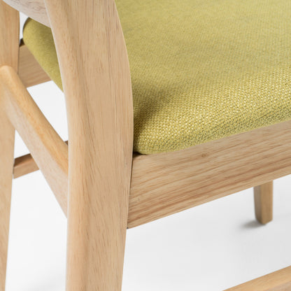 Chaise de salle à manger Abrielle en bois d'hévéa rembourrée, style moderne du milieu du siècle (lot de 2) par Christopher Knight Home