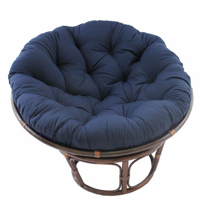 Fauteuil Papasan en rotin Bali de 107 cm avec coussin en toile twill