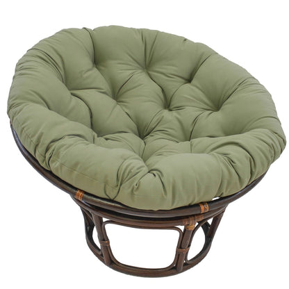 Fauteuil Papasan en rotin Bali de 107 cm avec coussin en toile twill