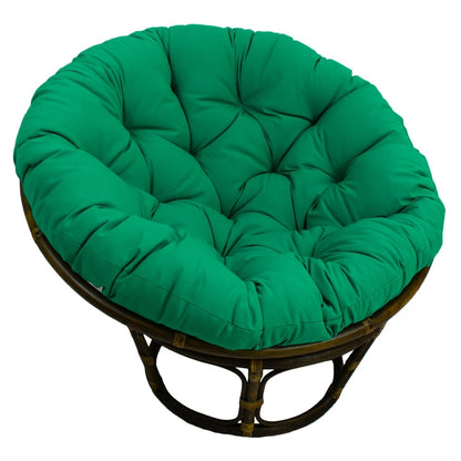 Fauteuil Papasan en rotin Bali de 107 cm avec coussin en toile twill
