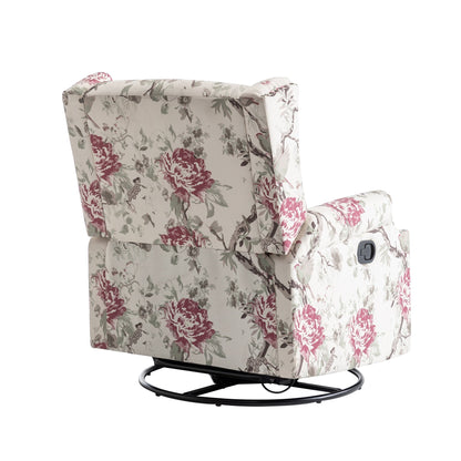 Lot de 2 chaises inclinables à bascule pivotantes à commande manuelle avec dossier inclinable, motif, 73,7 cm de largeur.