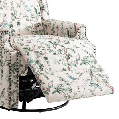 Lot de 2 chaises inclinables à bascule pivotantes à commande manuelle avec dossier inclinable, motif, 73,7 cm de largeur.