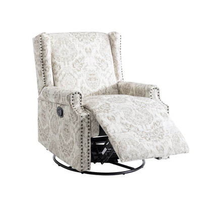 Lot de 2 chaises inclinables à bascule pivotantes à commande manuelle avec dossier inclinable, motif, 73,7 cm de largeur.
