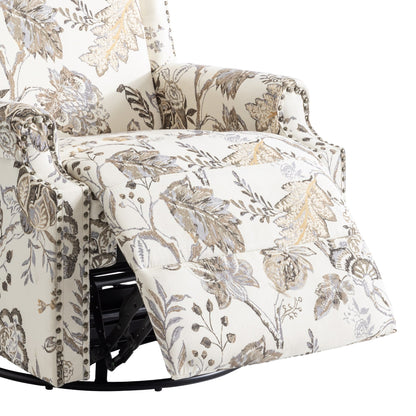 Lot de 2 chaises inclinables à bascule pivotantes à commande manuelle avec dossier inclinable, motif, 73,7 cm de largeur.