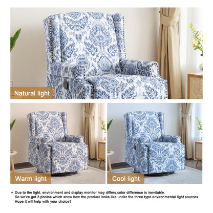 Lot de 2 chaises inclinables à bascule pivotantes à commande manuelle avec dossier inclinable, motif, 73,7 cm de largeur.