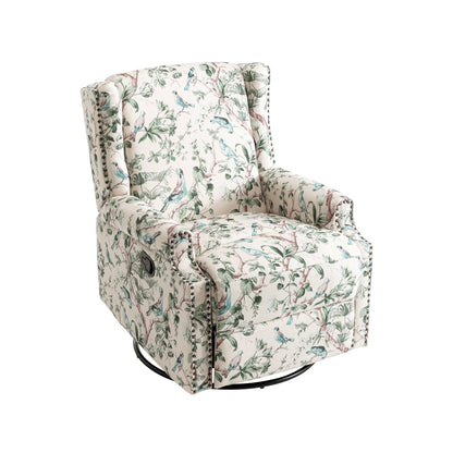 Lot de 2 chaises inclinables à bascule pivotantes à commande manuelle avec dossier inclinable, motif, 73,7 cm de largeur.