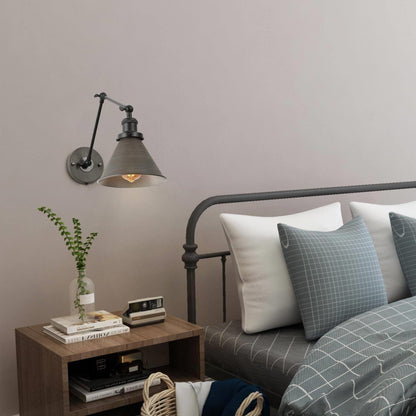 Ensemble de 2 appliques murales modernes à bras oscillant réglable, à brancher ou à câbler.