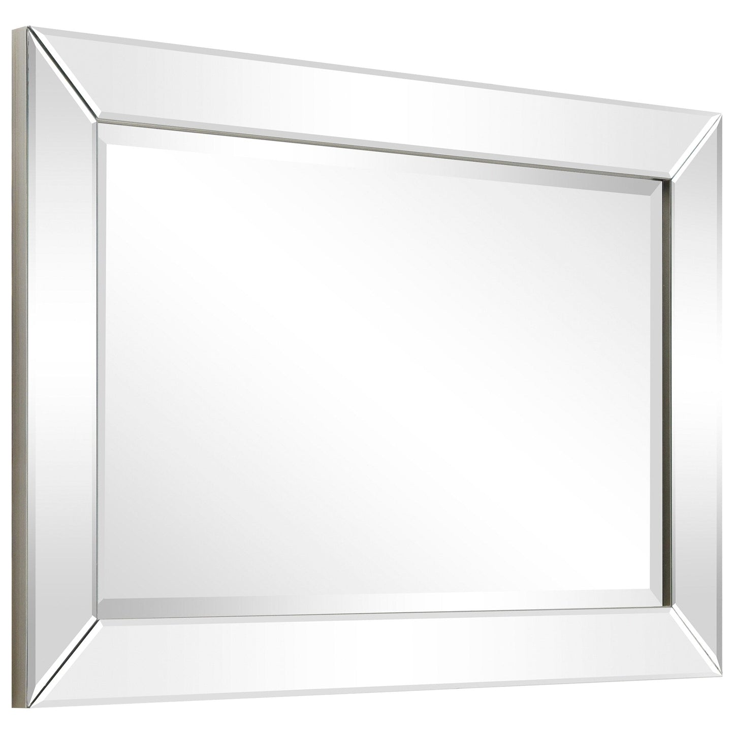 Miroir rectangulaire biseauté transparent haute définition à fixer au mur pour salle de bain, meuble-lavabo, chambre à coucher, 3 tailles