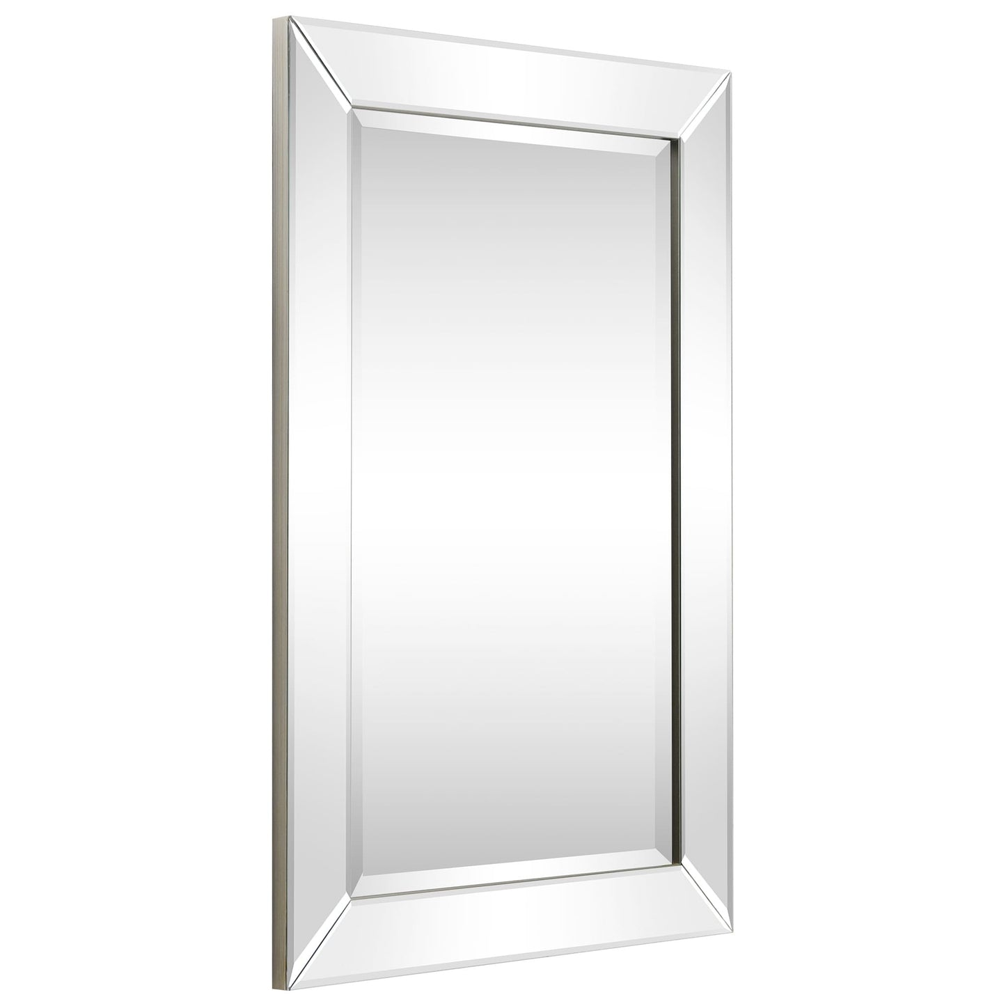 Miroir rectangulaire biseauté transparent haute définition à fixer au mur pour salle de bain, meuble-lavabo, chambre à coucher, 3 tailles