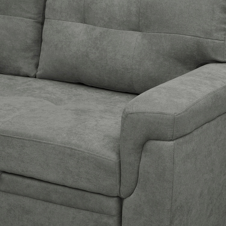 Canapé d'angle réversible avec lit escamotable, chaise longue avec rangement intégré, pieds robustes,